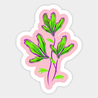 Fluorescent green flowers Sticker